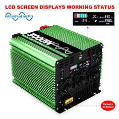GreenZech Elite SR Inverter | 3000W 4000W 5000W | Universal DC 12V-24V to AC 110V-240V | Professional Pure Sine Wave Power Station