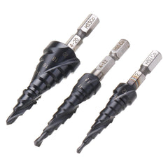 M35 Cobalt Step Drill Bit 3-12/4-12/4-20mm TiAlN Coated Step Drill 1/4 Inch Hex Shank