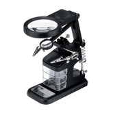 3X 4.5X 25X 10 LEDs Soldering Iron Magnifier Welding Magnifying Glass Tool W/3 Boxes