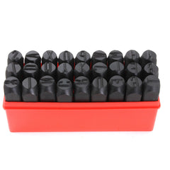 27pcs Stamps Letters Set Punch Steel Metal Die Tool Case Craft