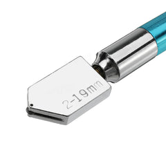 Portable Glass Cutter Anti Slip Handle Diamond Minerals Tipped Glass Cutter for 2-19mm Glass Blue