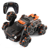 RC Stunt Car 2.4G 4WD Remote Control 360 Flip Drift LED Light Music Spary Double Sided Models Toys