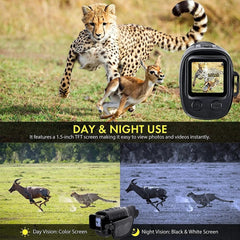 1080P HD Night Vision Monocular, 5X Zoom, 300m Infrared Camera, IPX4 Waterproof, Outdoor Hunting Telescope