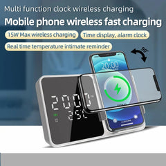 15W Wireless Charger, Fast Charge, Multiple Input Options, Compact & Lightweight, Stylish White Design