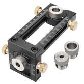 2 In 1 Adjustable Baby Bed Screw Drill Locator Kit with 4 Drill Bushings, Aluminum Alloy, Black/Silver, Precision Guide