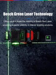 Bosch GLL 18V-120-33CG Green Laser Level, 3x360°, Bluetooth App Control, Fine Adjustment & Triple Power Modes