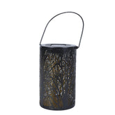 LED Solar Lantern Hanging Light with Handle Solar Lantern Waterproof Solar Landscape Lantern Shadow Light for Outdoor Garden Hollow