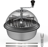 Greenzech 16" & 19" Bud Leaf Bowl Trimmer, Manual Hand-Crank, Clear Dome, Stainless Steel Blades for Buds & Herbs