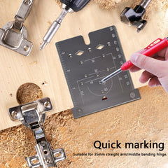 3-in-1 Punch Locator Board for Marking, Positioning & Line-Drawing - Durable Aluminum Alloy, Portable for Woodworking