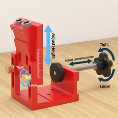 Adjustable Angle Hole Puncher with 9.5mm Drill Bit, Dual-Purpose Design, Metric/Imperial Calibration, Aluminum Build
