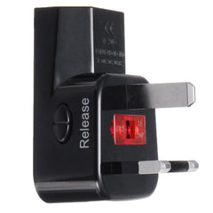 125-250V Universal World Travel Adapter Plug Dual USB Port w/ Surge Protector