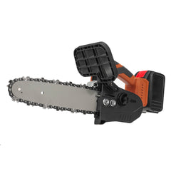 10in Rechargeable Brushless Electric Chain Saw One-Hand Saw Woodworking Wood Cutter