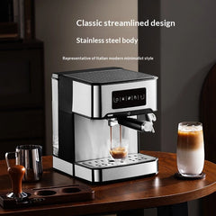 850W 20Bar Semi Automatic Espresso Coffee Machine With 1.5L Removable Tank 360° Steam Wand for Latte Home Cafe