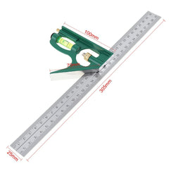 300mm Stainless Steel Protractor Ruler - High Precision, Corrosion-Resistant, Ideal for Woodworking & Measuring