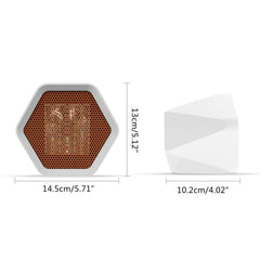 Hexagonal Mini Electric Heater with Temperature Control - Desktop Air Warmer Fan