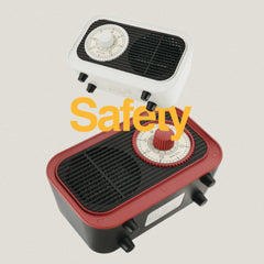 Retro Style Electric Space Heater - Mini Indoor Fan, Quiet Ceramic Heating, Overheat Protection, 250V for Bedroom/Office