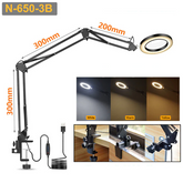 Flexible Desk Large 5X USB LED Magnifying Glass 3 Colors Illuminated Magnifier Lamp Loupe Reading/Rework/Soldering