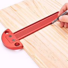 Woodworking T-Square Ruler - Precision Aluminum Alloy, Ergonomic Handle, 1/32" Hole Spacing, 10.35" Length, Versatile Tool