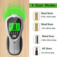 4-in-1 Multifunctional Digital Wall Detector Wood/Metal/AC Testing Tool