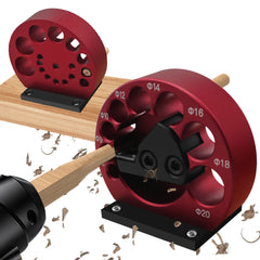 Dowel Maker Jig Kit - Multifunctional Tool with 8 Hole Sizes (8-20mm), Durable CNC Aluminum, Precision Carbide Blades, Red