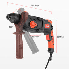 4 in 1 Multifunctional Rotary Hammer Drill 1/2Inch 1050Rpm 5200Bpm Corded Electric Impact Drill Punch Power Tools