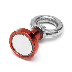16mm 5kg Neodymium Recovery Magnet Metal Detector Circular Eyebolt Magnet Red/Yellow/Blue