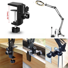 Flexible Desk Large 5X USB LED Magnifying Glass 3 Colors Illuminated Magnifier Lamp Loupe Reading/Rework/Soldering