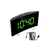 LED Digital Alarm Clock with Mirror, USB Charging, Adjustable Brightness, 10 Music Options, and Memory Function