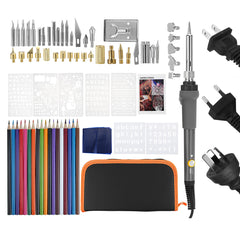 71pcs/Set Wood Burning Pen Tool Soldering Stencil Iron Craft Pyrography Kit 60W