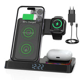 15W Fast Wireless Charger Stand with Type-C Cable, Durable ABS+PC, Multi-Device Charging for Phones, Watches, Headphones