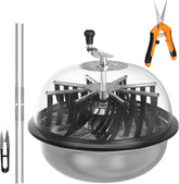 Greenzech 19" Bud Leaf Bowl Trimmer, Manual Spin Cutter, Clear Dome, Stainless Steel Blades for Hydroponics & Flowers