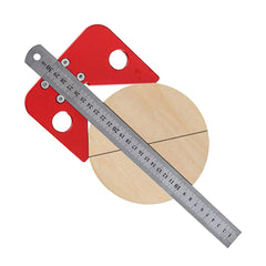 Precision Center Finder & Square Scribe with 12" Stainless Steel Ruler - Durable Aluminum Alloy, Anodized Red Finish