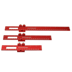 3pcs Aluminum Alloy Precision Pocket Ruler Set for Woodworking & Carpentry - 6", 8", 12" Measuring Gauges