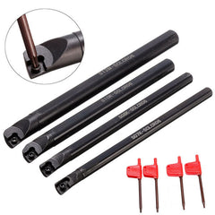 4pcs S07K/S08K/S10K/S12M-SCLCR06 CNC Lathe Boring Bar Turning Tool Holder with 4pcs T8 Wrenches
