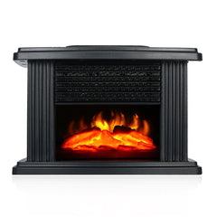 1000W Portable Electric Fireplace Heater - Desktop Flame Stove Air Warmer for Living Room/Bedroom