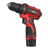 12V Cordless Electric Drill Power Drill Driver 2-Speeds with LED Lighting 1/2Pcs Battery