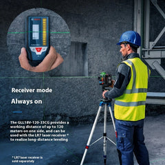 18V-120-33 CG Laser Level 12 Lines 35m Range Extendable to 120m High Precision ± 0.3 mm/m Rapid Self-Leveling IP 65