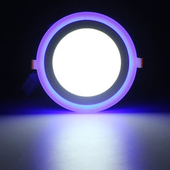 12W RGB Dual Color LED Recessed Ceiling Round Panel Down Light Lamp AC85-265V