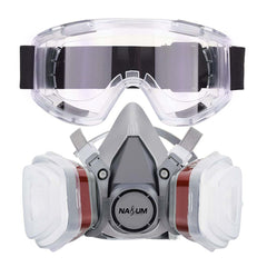 Respirator Mask with Protective Goggles for Paint Spray Dust Chemicals Protection Odour Control