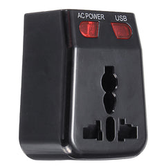 125-250V Universal World Travel Adapter Plug Dual USB Port w/ Surge Protector