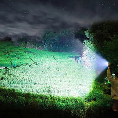 2000lm Long Shoot Strong OSL Flashlight with COB Sidelight USB Rechargeable Portable LED Torch Powerful Spotlight Come with 18650 Battery USB Cable