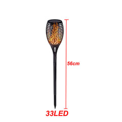 33LEDs 56CM Height Waterproof Solar Fire Torch Light Flickering Flame Lamp Outdoor Landscape Garden Lighting