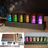 RGB Pseudo-glow Tube Clock DIY Kit LED Desktop Creative Decoration Friend Gift Walnut Vintage Digital Ornaments