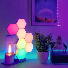 RGB LED Lamp Hexagon Light Touch Sensor RGBW LED Honeycomb Light Colorful Night Light USB with Remote
