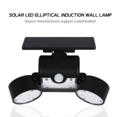 Solar Power 30 LED Rotatable Dual Head PIR Motion Sensor Wall Light Waterproof Outdoor Security Lamp