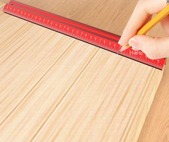 V-Shaped Woodworking Measuring Ruler Set - 3 Sizes (6IN, 8IN, 12IN), Durable Aluminum Alloy, Dual-Sided, CNC Precision