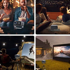 Mini LED Projector, Android 11.0, 1080P, Dual 5G WiFi, 390 ANSI Lumens, 160" Screen, Portable Outdoor Movie Theater