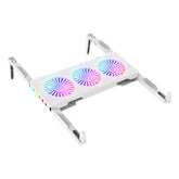 Laptop Radiator Portable Storage Three Core Fan Cooling Base RGB Light Emitting Computer Bracket