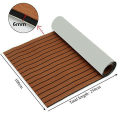 2500x1000x6mm EVA Foam Brown With Black Line Teak Sheet Boat Yacht Synthetic Teak