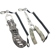 2PCS Stainless Steel Camouflage Fish Pliers Set Fishing Gripper Set Outdoor Portable Fishing Tool